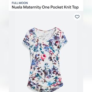 Nuela Floral Maternity Scoop Neck Tee - White Multi